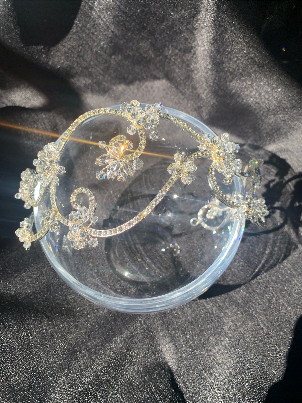 Crystal Floral RHINESTONE Hair Vine Tiara - Elegant Women's Hair Accessory